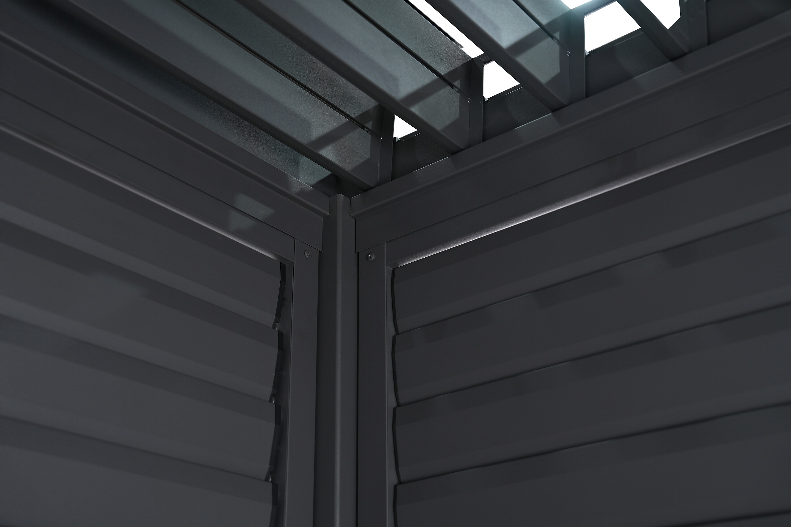 Mirador Lamellenwand für Pergola Deluxe Plus anthrazit Aluminium B/H/L: ca. 123,5x238,65x7 cm