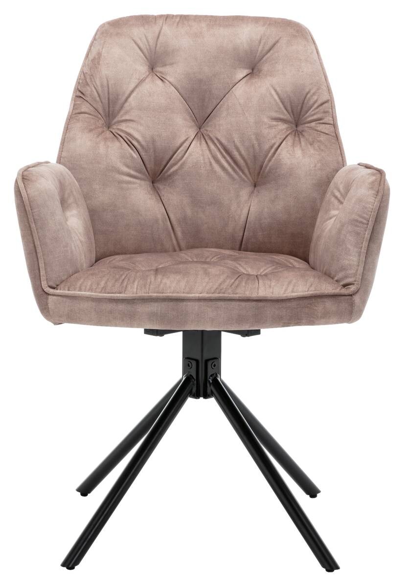 byLIVING Sessel SARINA 2er-Set beige Vintage Samt Metall B/H/T: ca. 59,5x89x62 cm