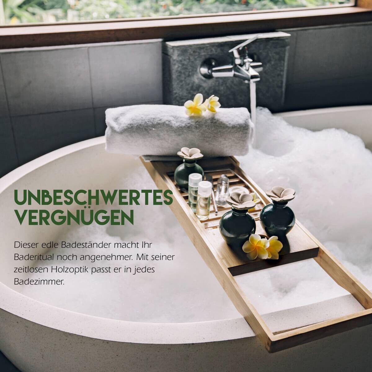 Badewannenablage natur Bambus B/L: ca. 92x18 cm