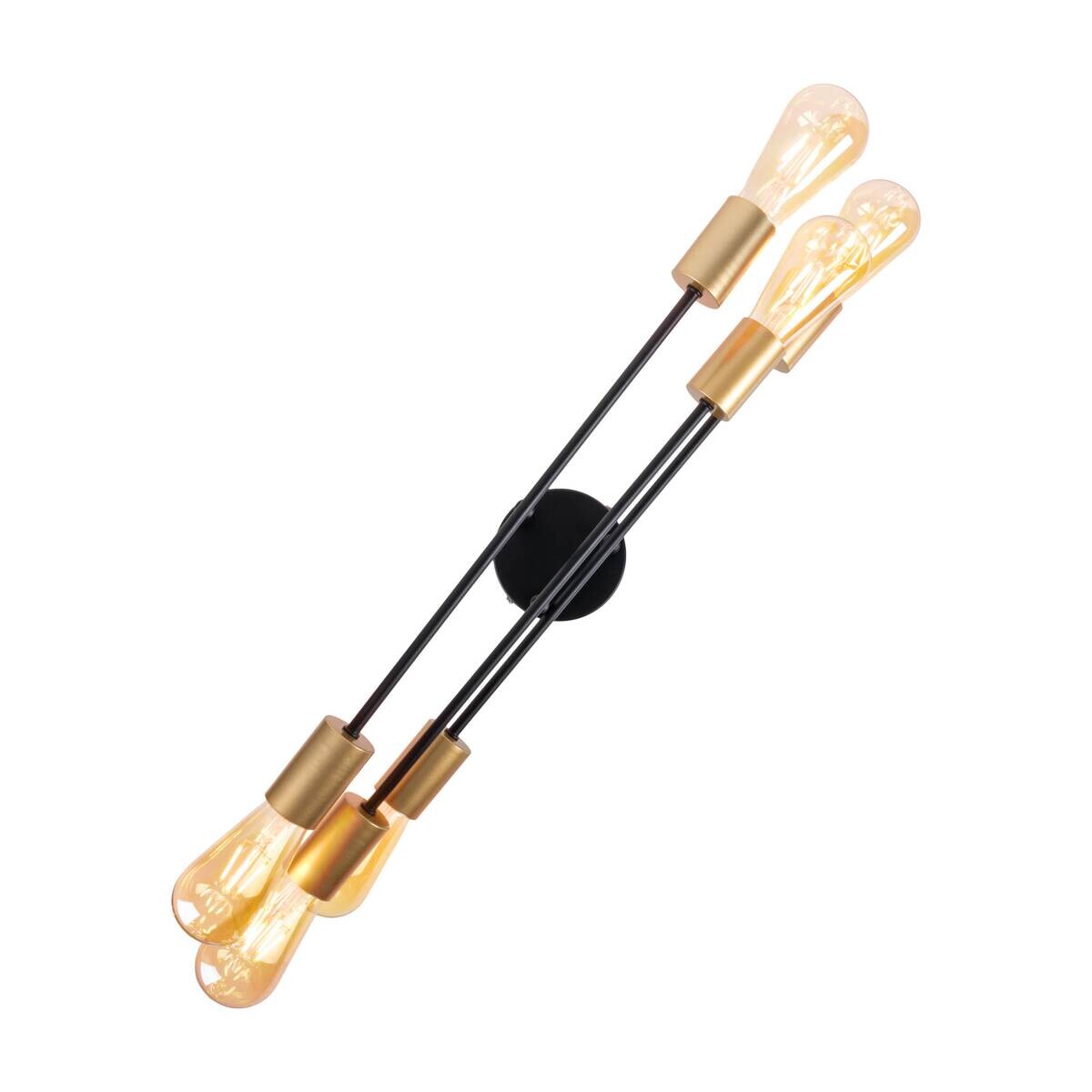 Näve Leuchten Deckenleuchte 1365722 schwarz Metall B/H/T: ca. 54,5x17,5x54,5 cm E27 6 Brennstellen