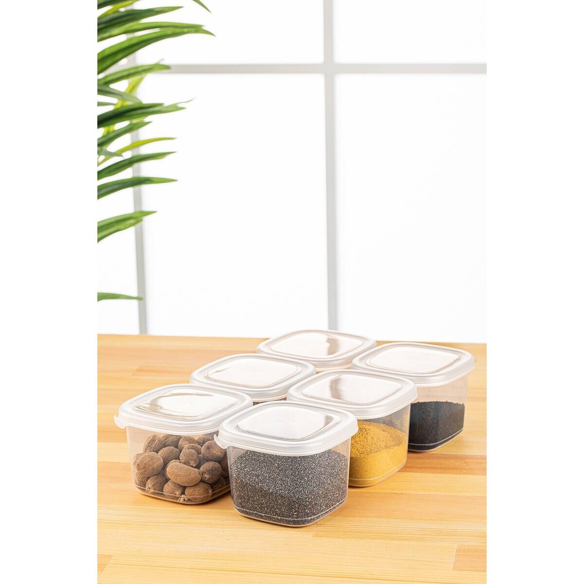 HermiaConcept Vorratsdosenset 6-tlg. weiß B/H/T/L/D: ca. 10x9,5x10x10x10 cm