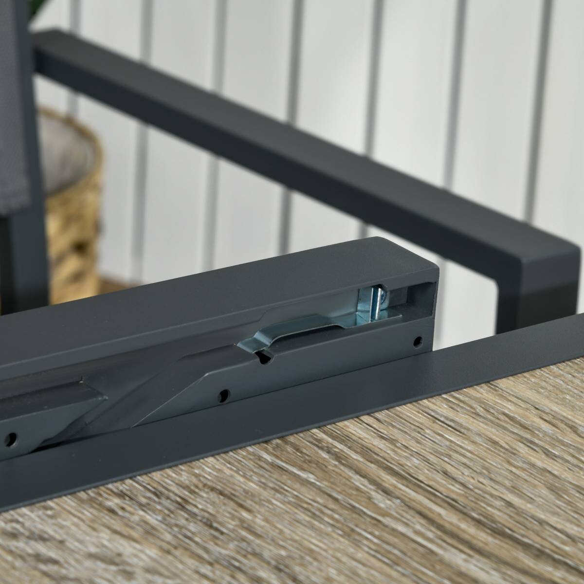 Outsunny Gartentisch beige Aluminium B/H/L: ca. 80x75x160 cm