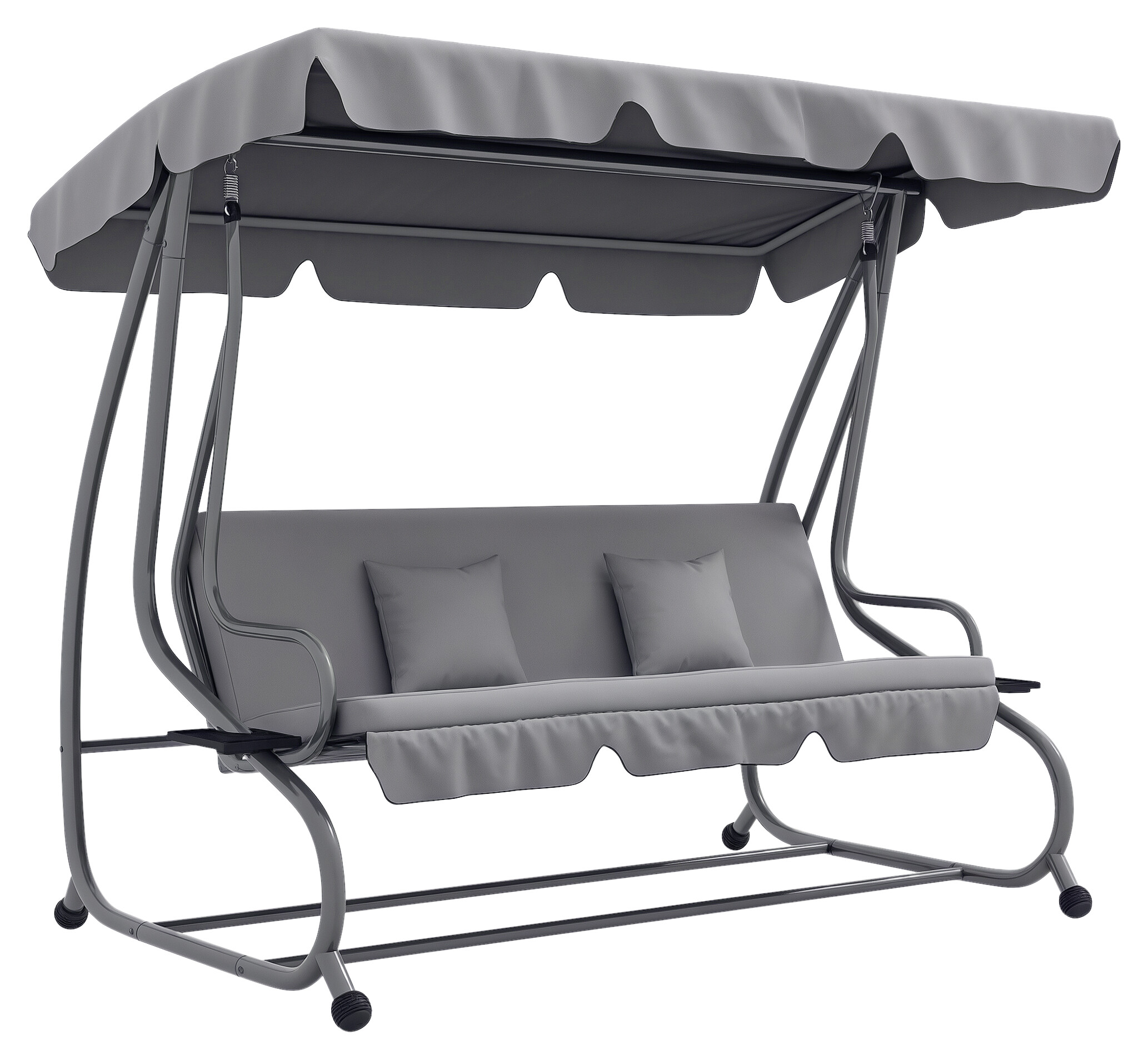 Outsunny Hollywoodschaukel hellgrau Polyester-Mischgewebe B/H/L: ca. 120x164x200 cm