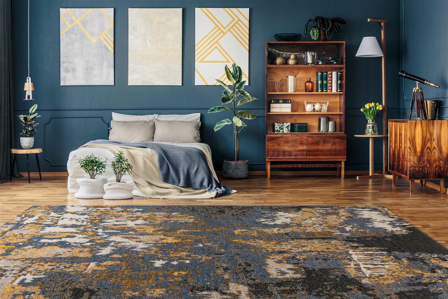 Padiro Kurzflorteppich Primavera 525 blau B/L: ca. 80x150 cm Padiro Kurzflorteppich Primavera 525 blau B/L: ca. 80x150 cm