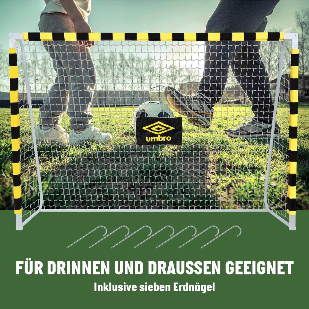 Fußballtor schwarz B/H/T: ca. 300x200x90 cm