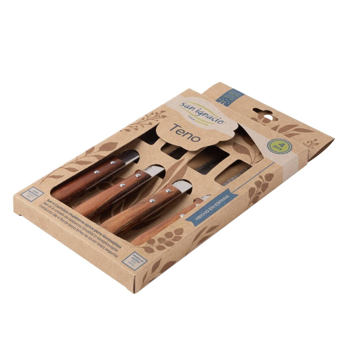 SAN IGNACIO Steakmesser TENO silber Holz 4 tlg.