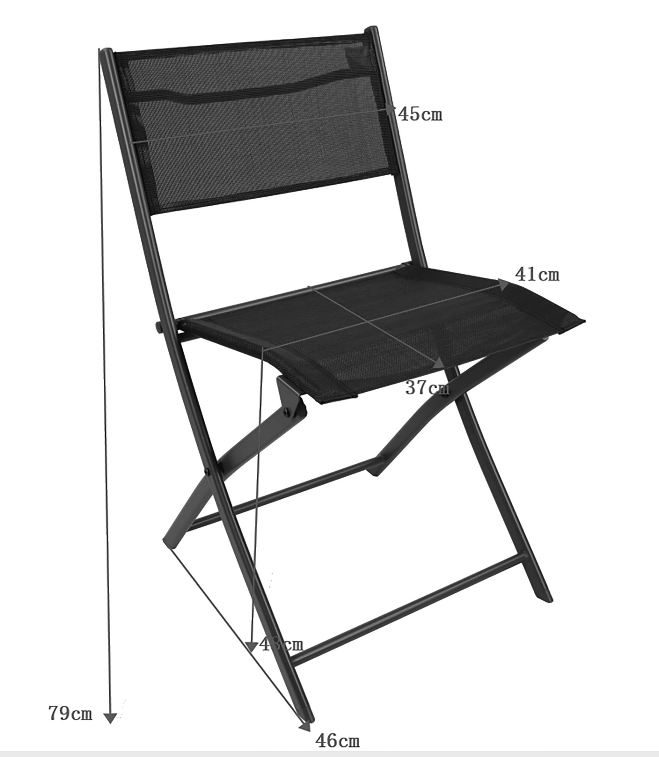 VCM Gartenstuhl 4er Set Sumila türkis Textilene B/H/L: ca. 45x79x46 cm