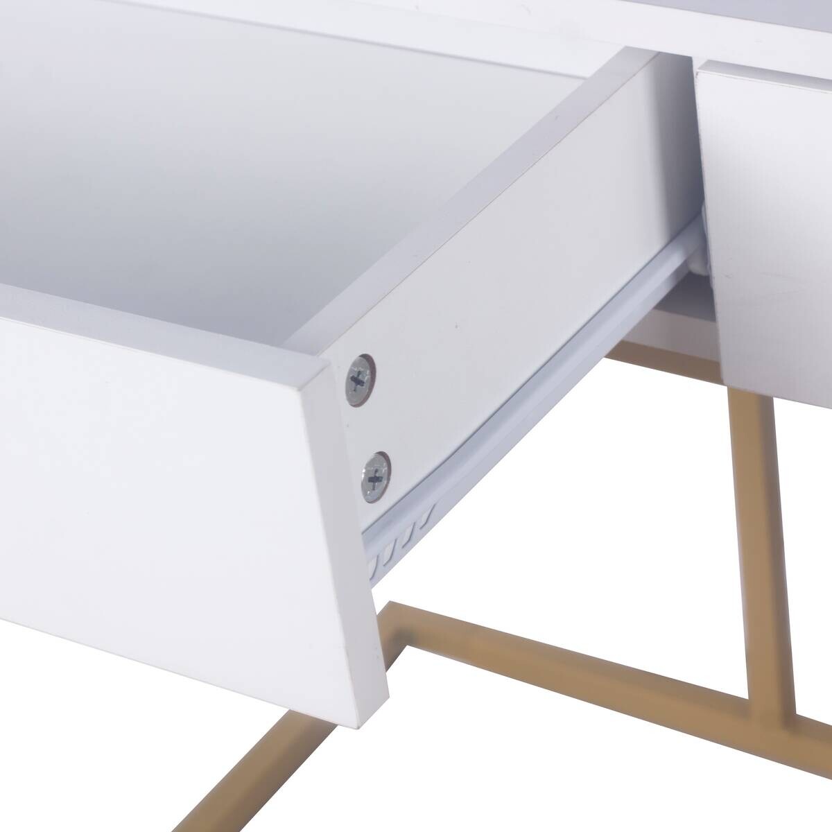 Schreibtisch Jana weiß gold Optik B/H/T: ca. 112x76x52 cm