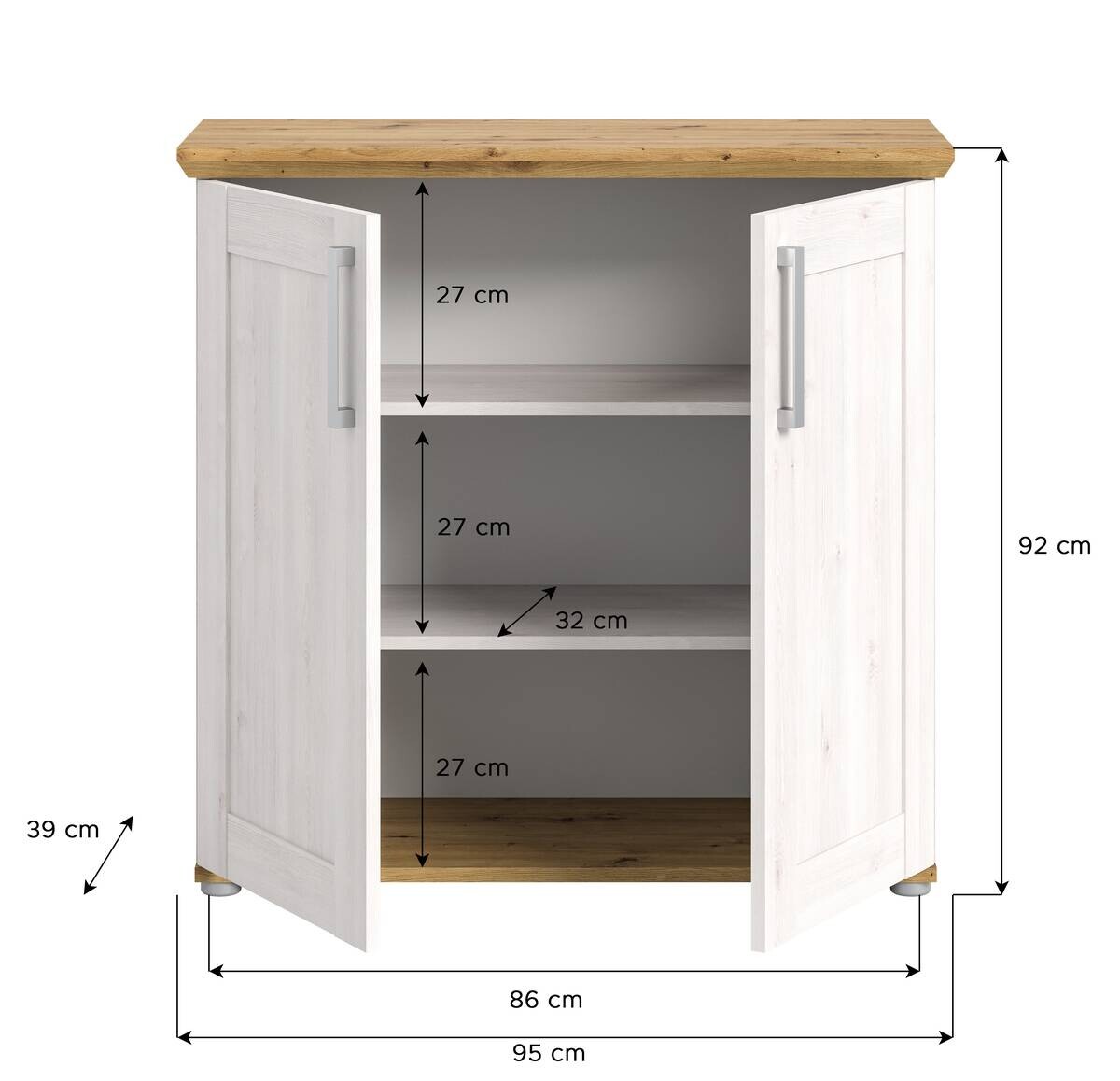 Kommode Verona Sibiu Lärche Nachbildung Eiche Artisan Nachbildung B/H/T: ca. 95x92x39 cm