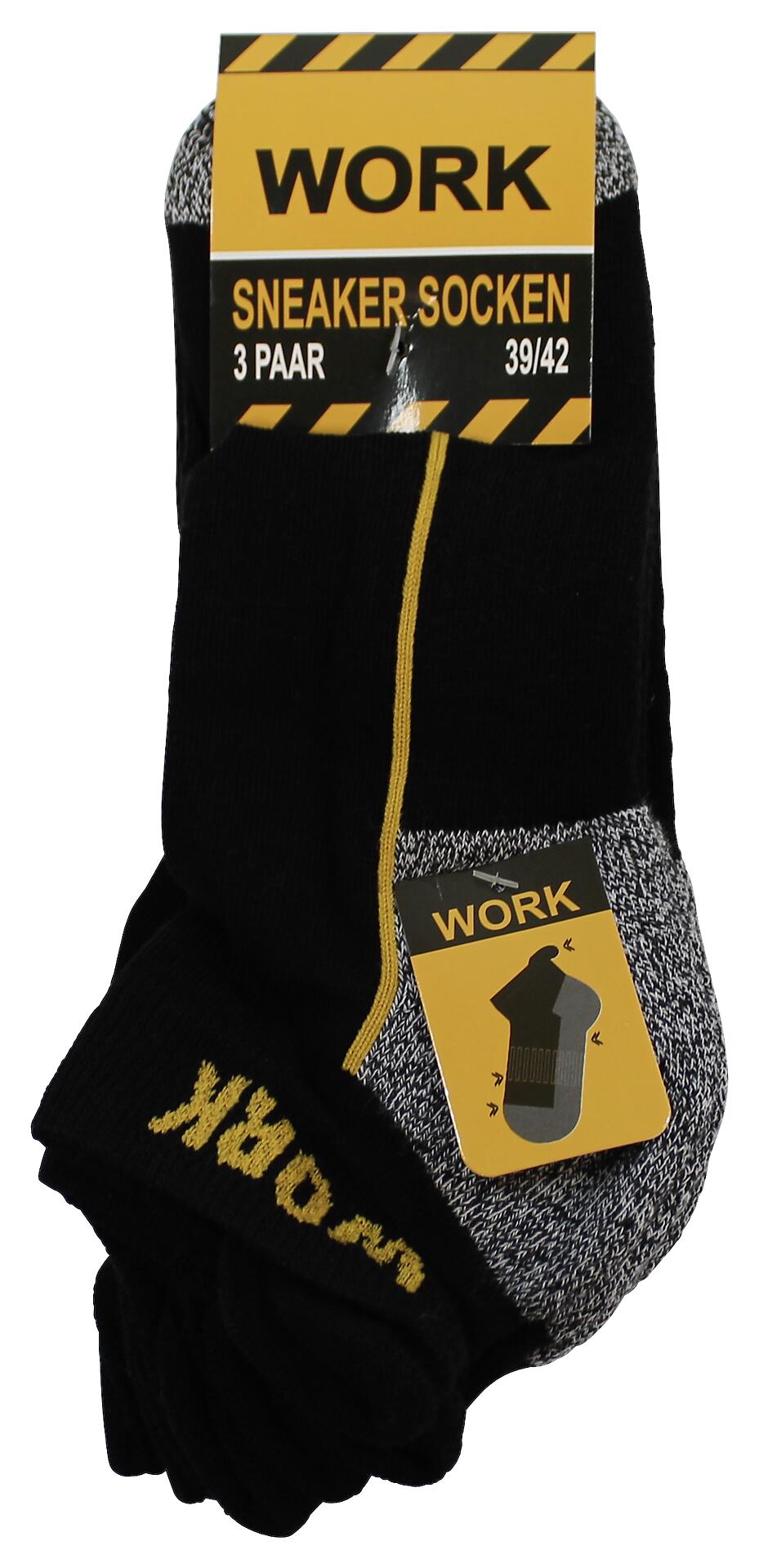 Herren-Socken schwarz 3 Packstücke Größe 39-42