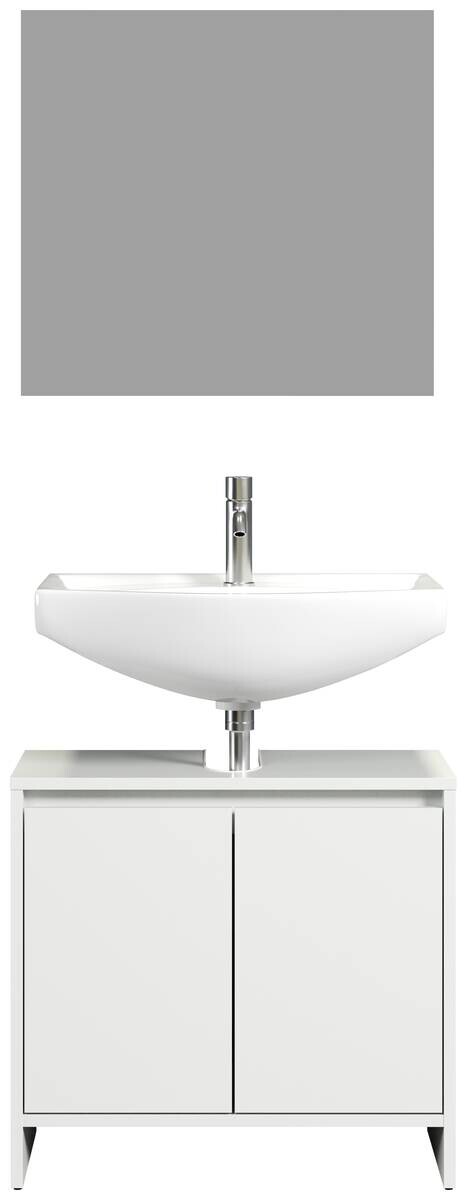 Badezimmer-Set Basix weiß matt grau B/H/T: ca. 60x164x28 cm