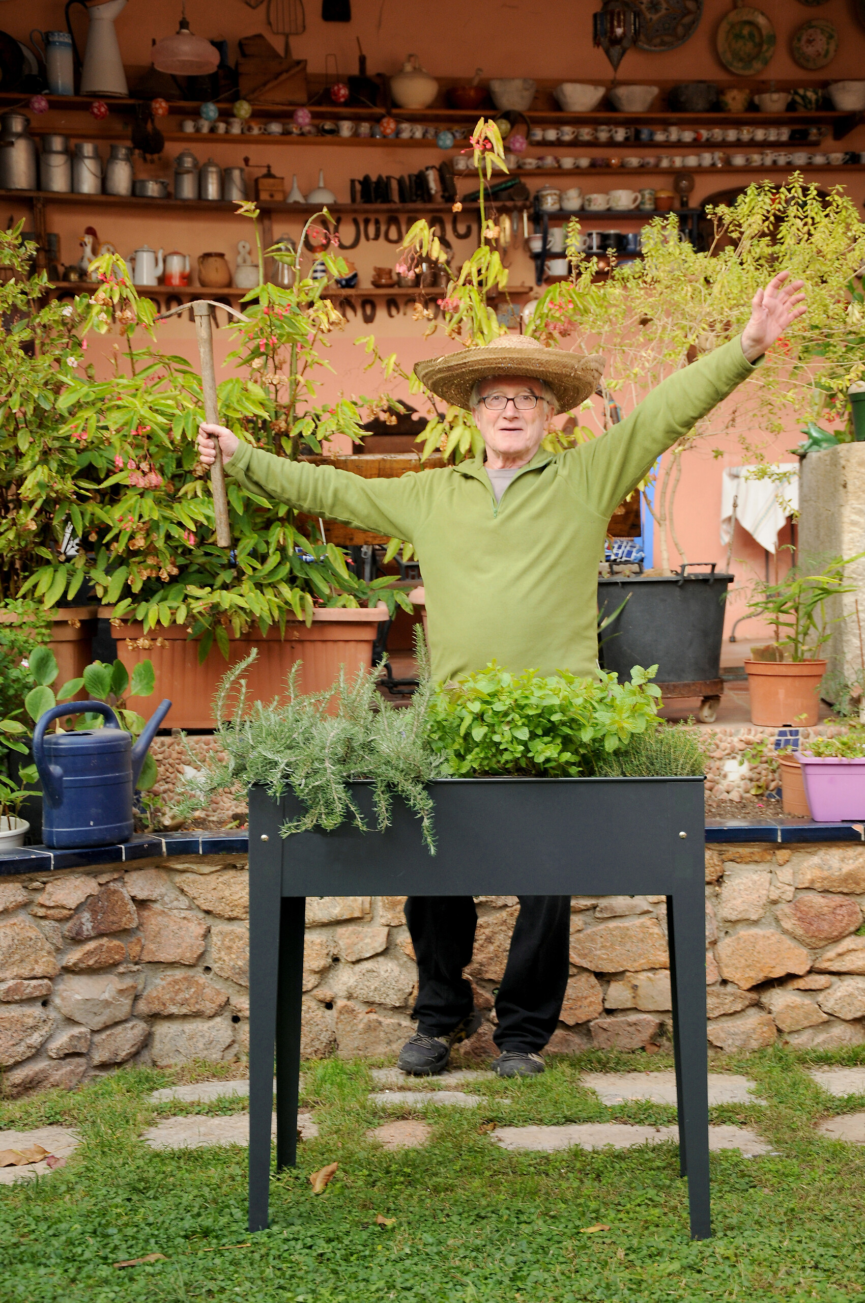 Herstera Garden Hochbeet Urban anthrazit Metall B/H/L: ca. 40x84x100 cm