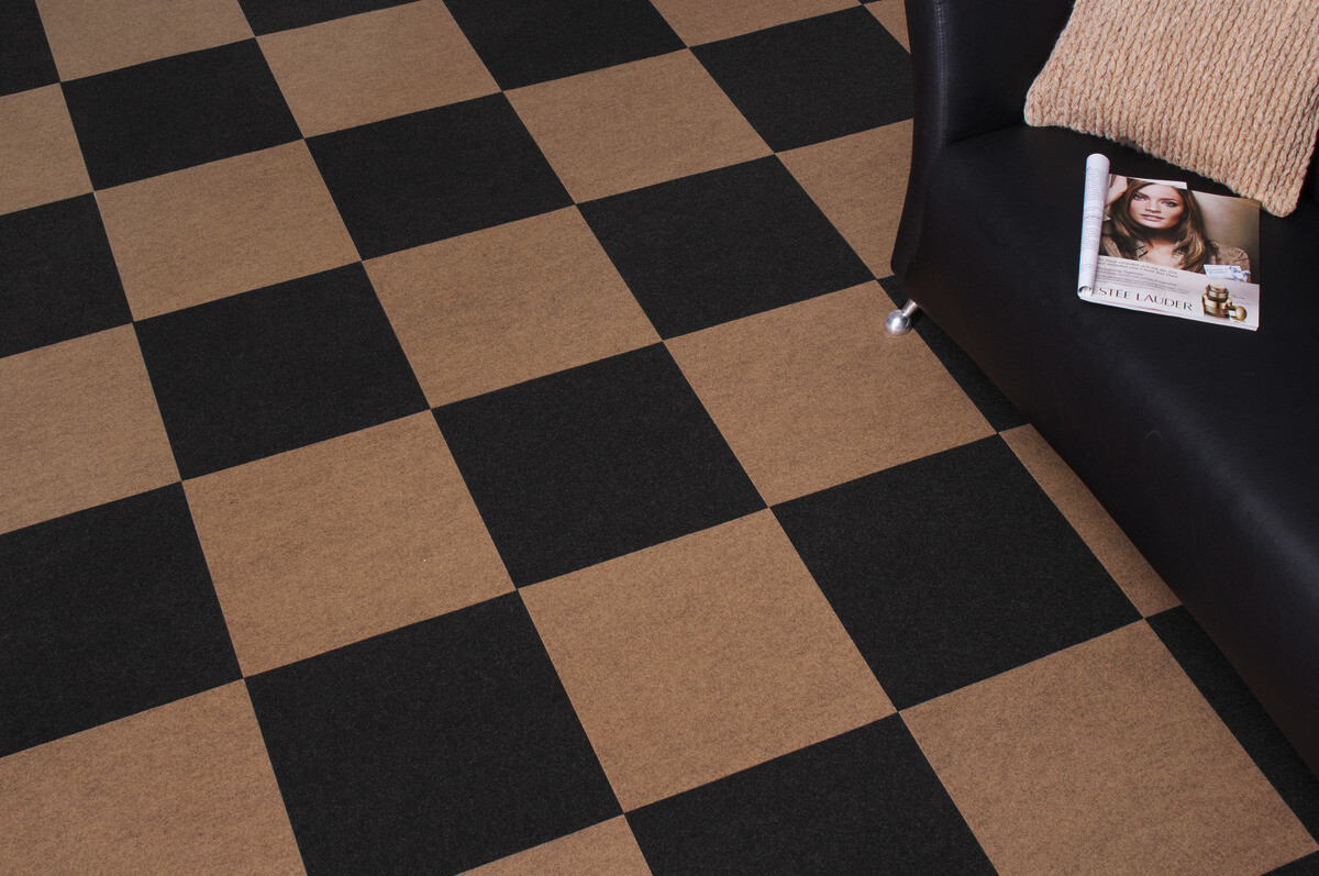 Teppichfliese Filz beige B/L: ca. 40x40 cm pro Stück