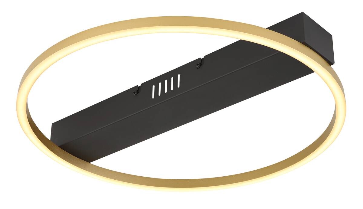 GLOBO Deckenleuchte gold Opal schwarz Metall Acryl B/H/L: ca. 39,4x5,3x40 cm 1 Brennstellen