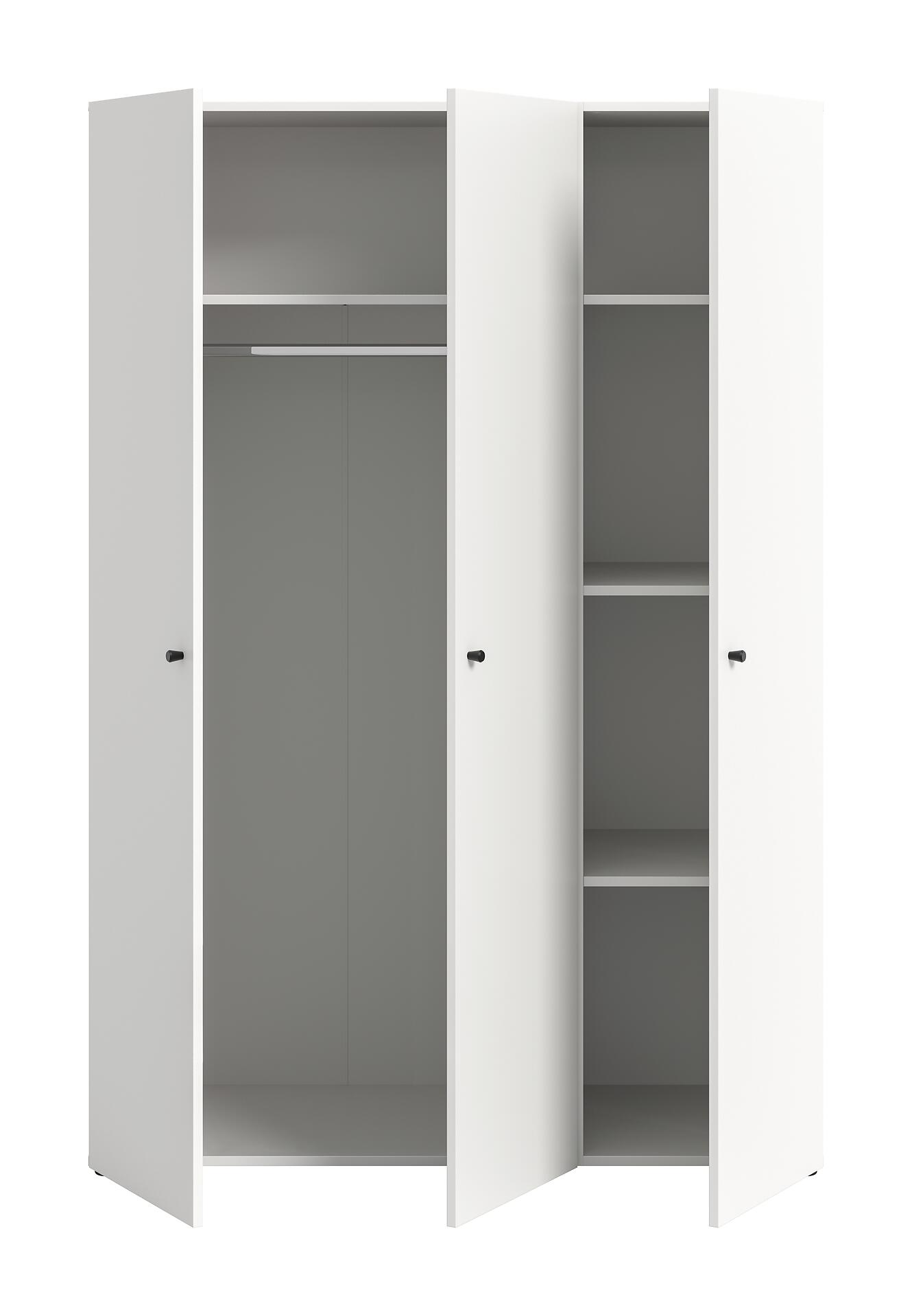 Kleiderschrank DARWIN weiß B/H/T: ca. 120x176x51 cm