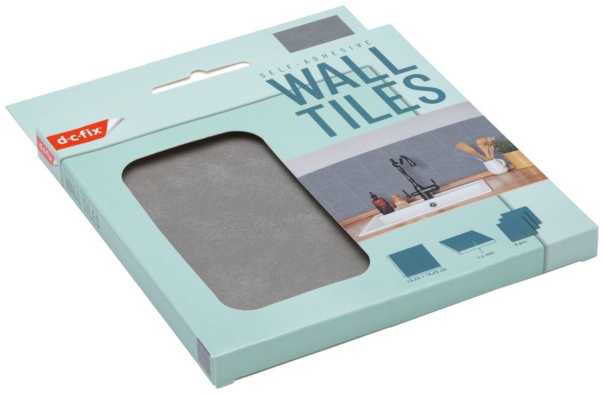 d-c-fix Wandfliese selbstklebend dunkelgrau B/L: ca. 15,25x15,25 cm
