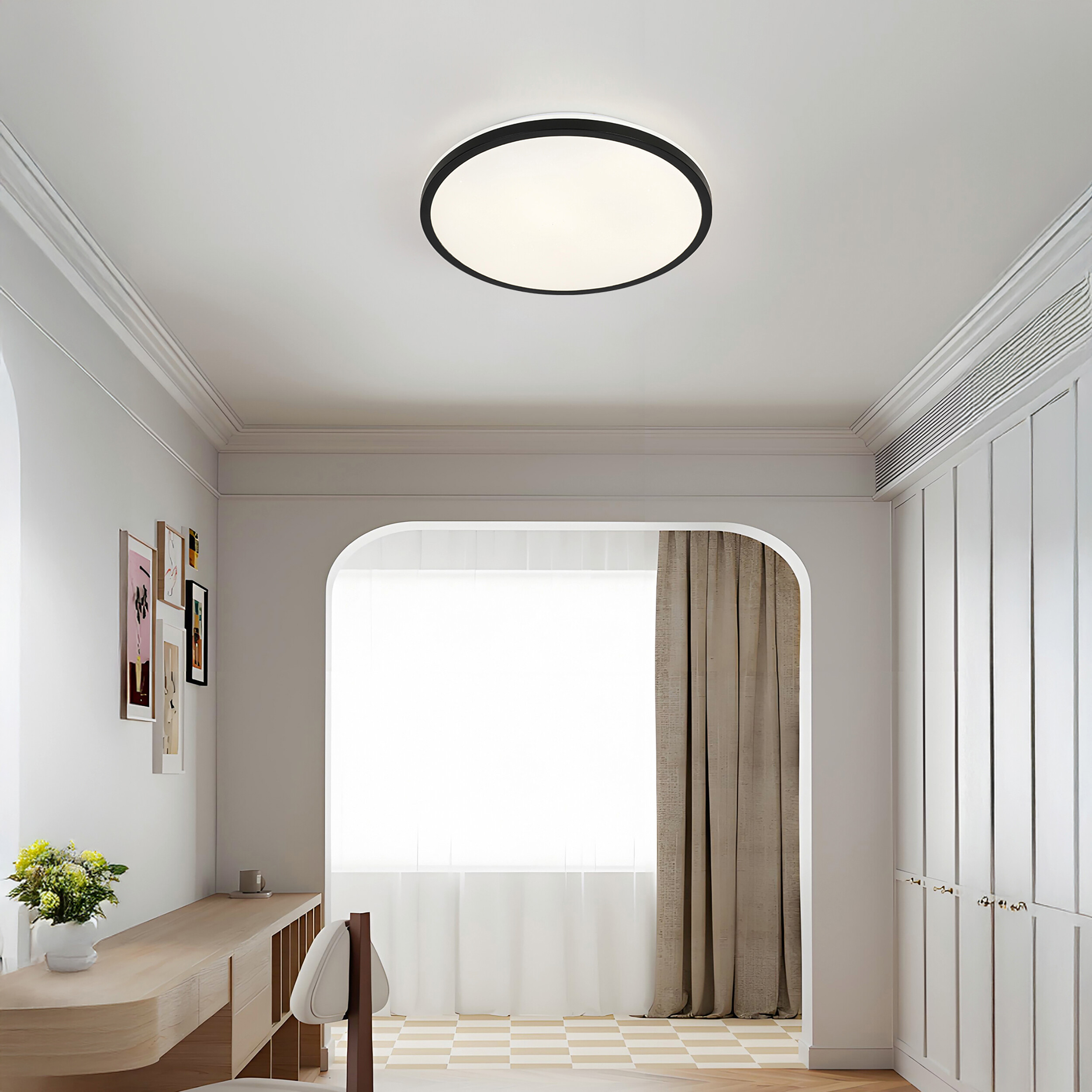 Nolo LED-Deckenleuchte Hela schwarz Kunststoff H/D: ca. 4,3x30 cm