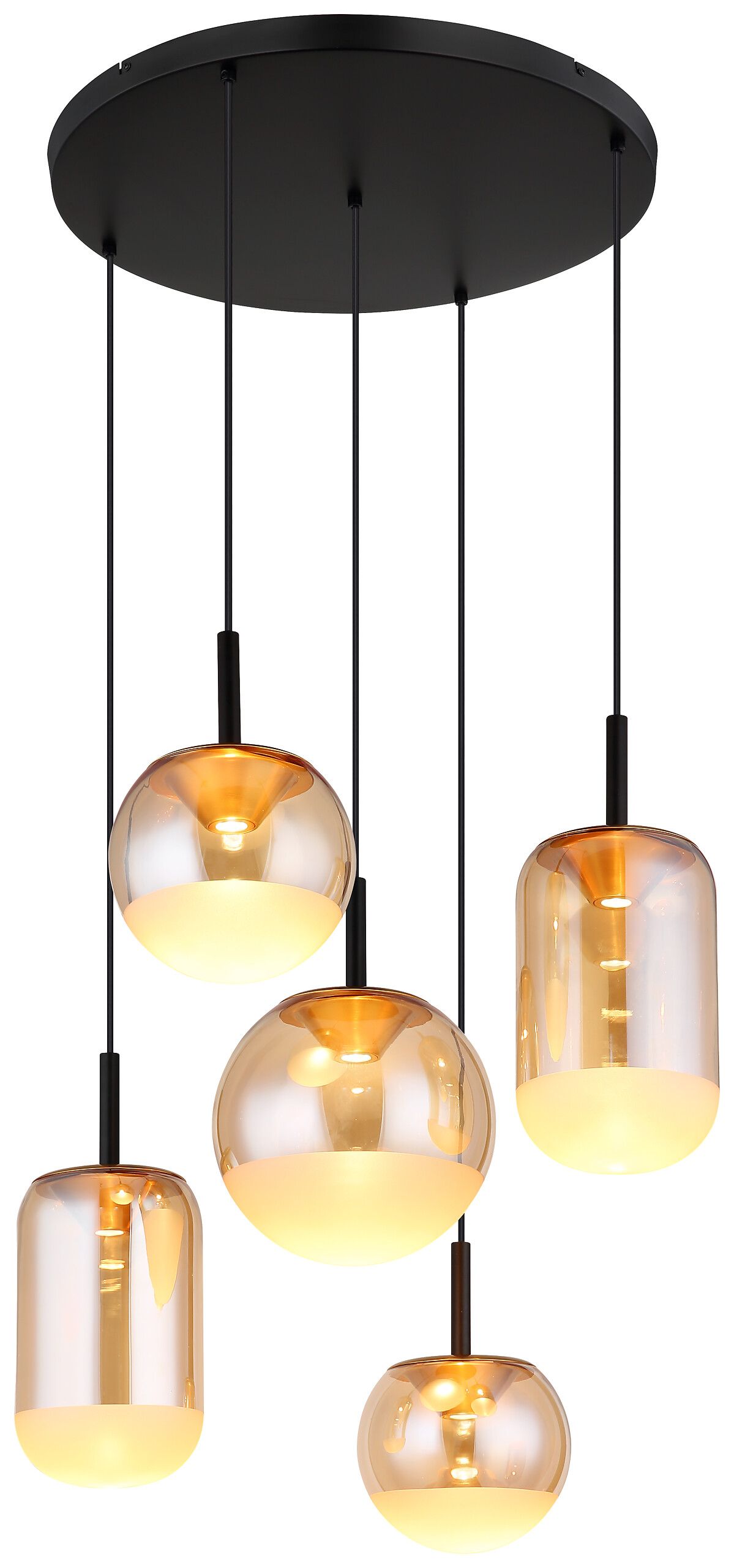 GLOBO LED-Hängeleuchte schwarz messing Metall Aluminium H/D: ca. 150x71 cm 1.0 Brennstellen