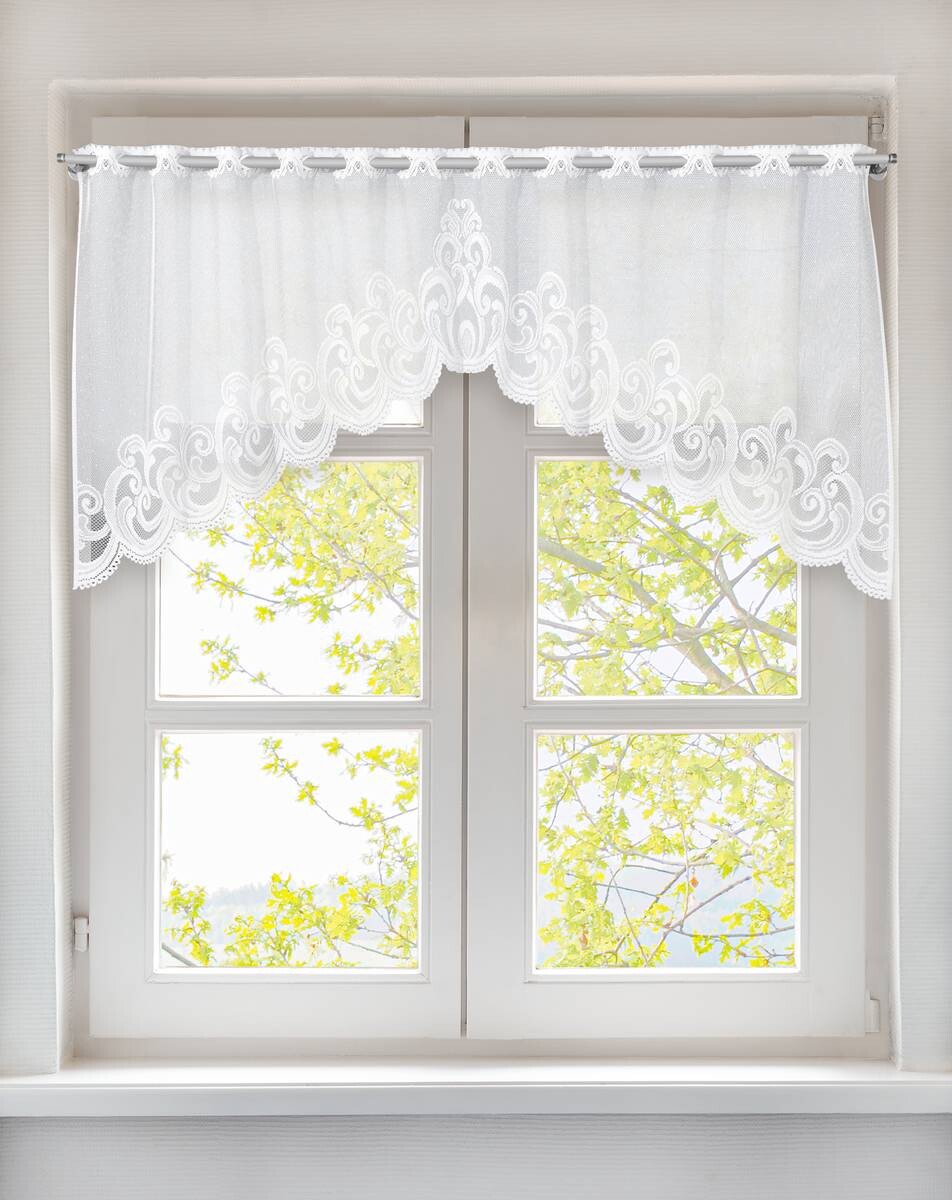 POCOline Scheibengardine Belize weiß B/L: ca. 140x50 cm