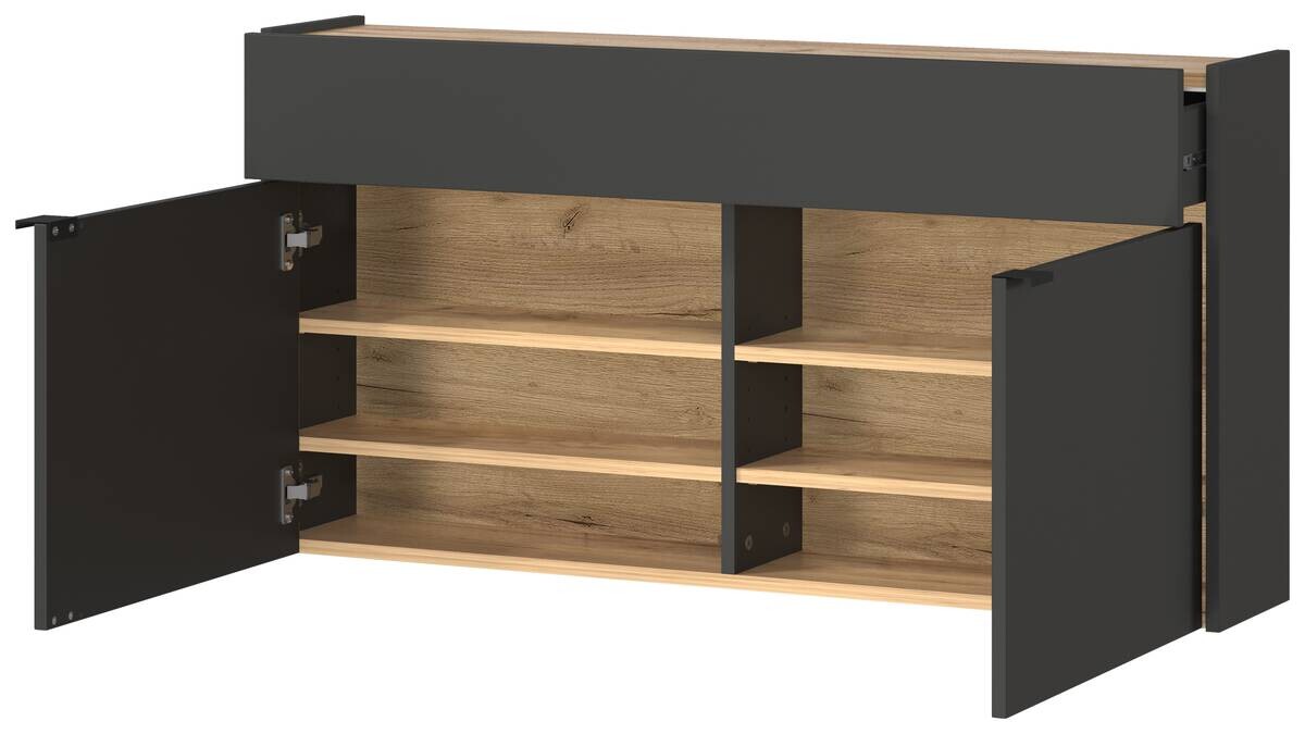 Garderobe 7937-549 Graphit Optik Eiche Navarra Nachbildung B/H/T: ca. 110x200x22 cm