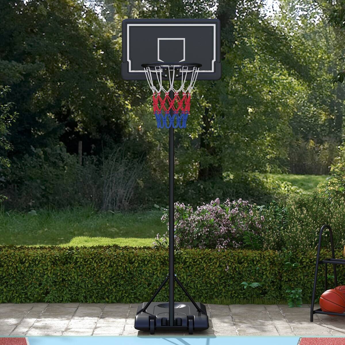 SPORTNOW Basketballkorb schwarz B/H/L: ca. 55x74x250 cm