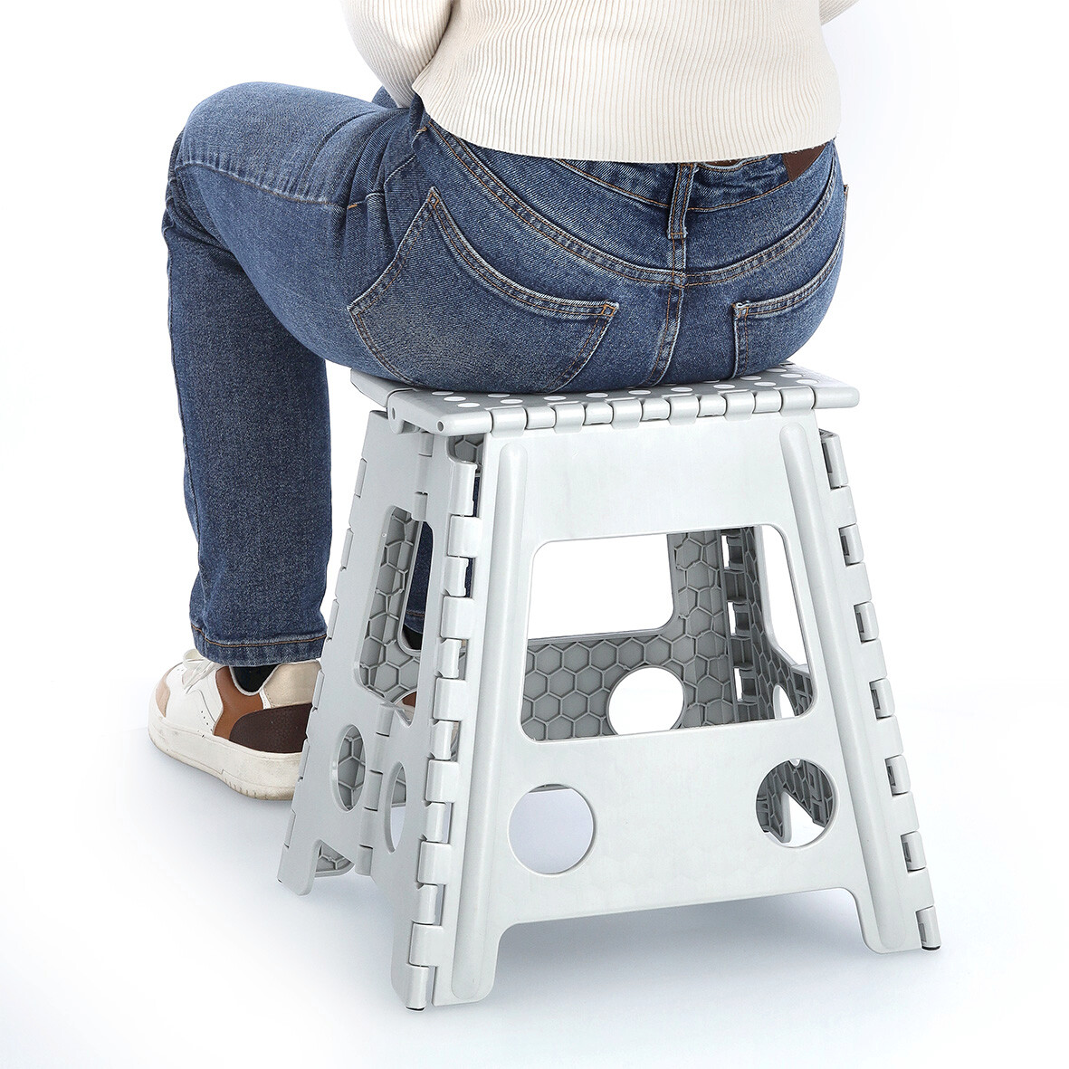 Zeller Klapphocker grau B/H/L: ca. 31x39x38,5 cm