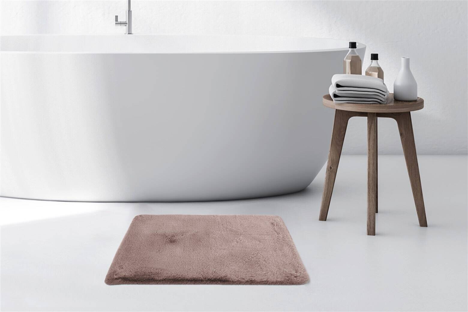 Kayoom Hochflorteppich Badematte Rabbit 525 rosa B/H/L: ca. 65x3,5x100 cm