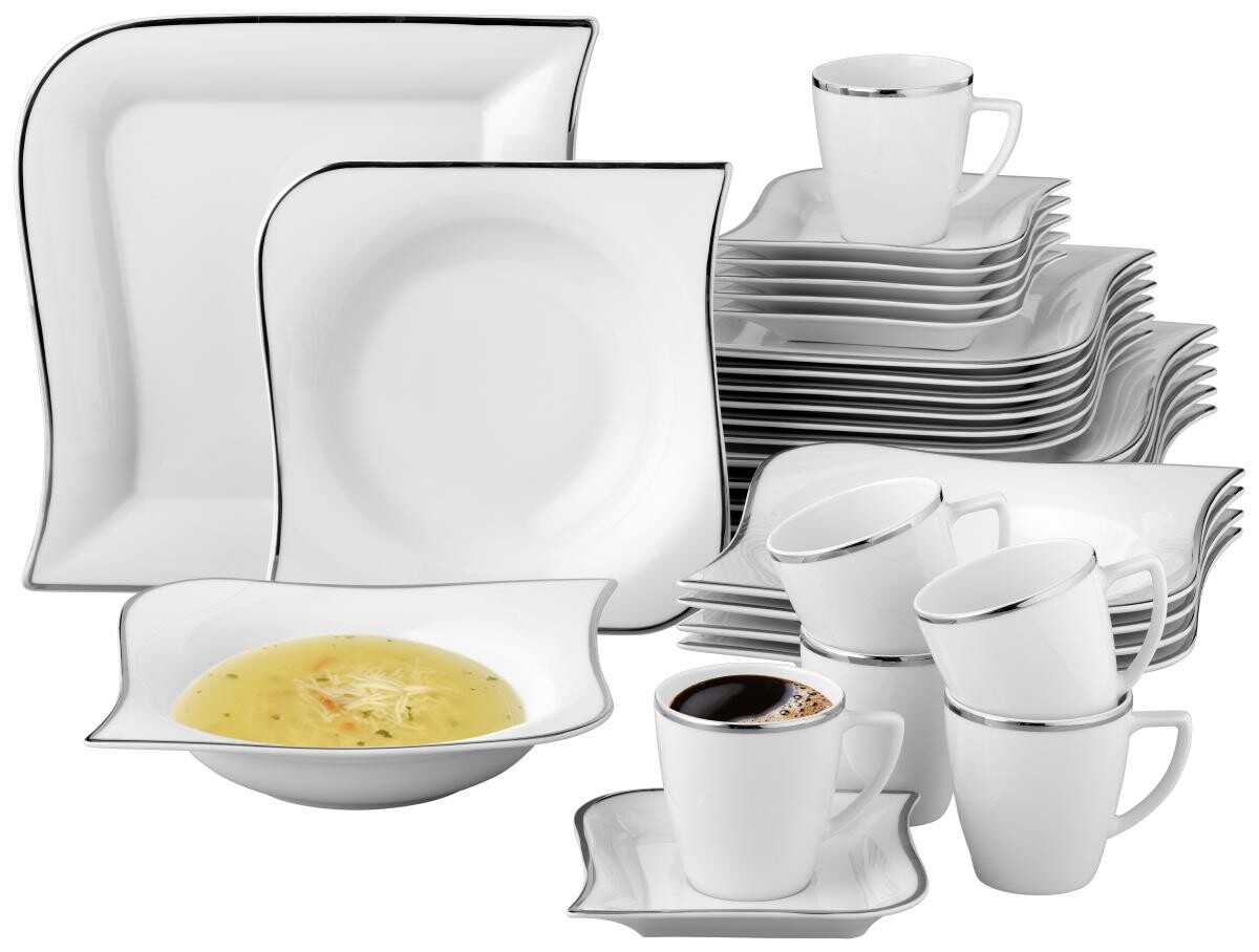 Wellco Kombiservice weiß Porzellan 30 tlg.