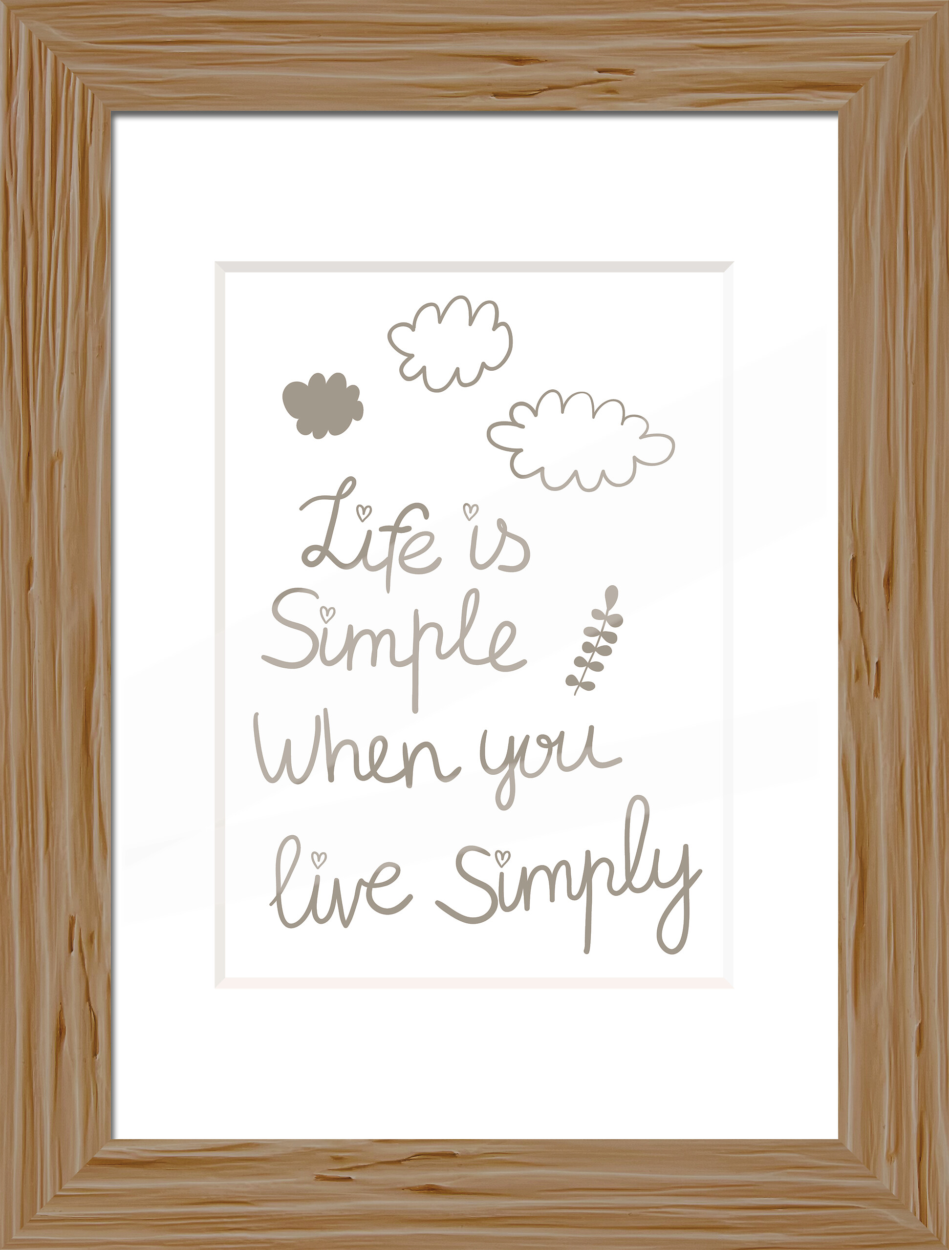 Bilderrahmen natur Holz B/L: ca. 21x29,7 cm