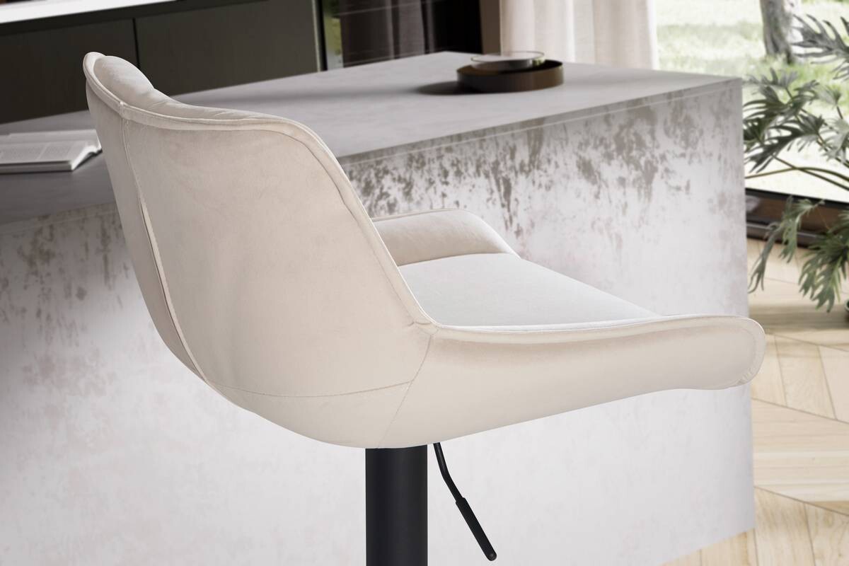 Barhocker beige Samt B/H/T: ca. 45x106x55 cm