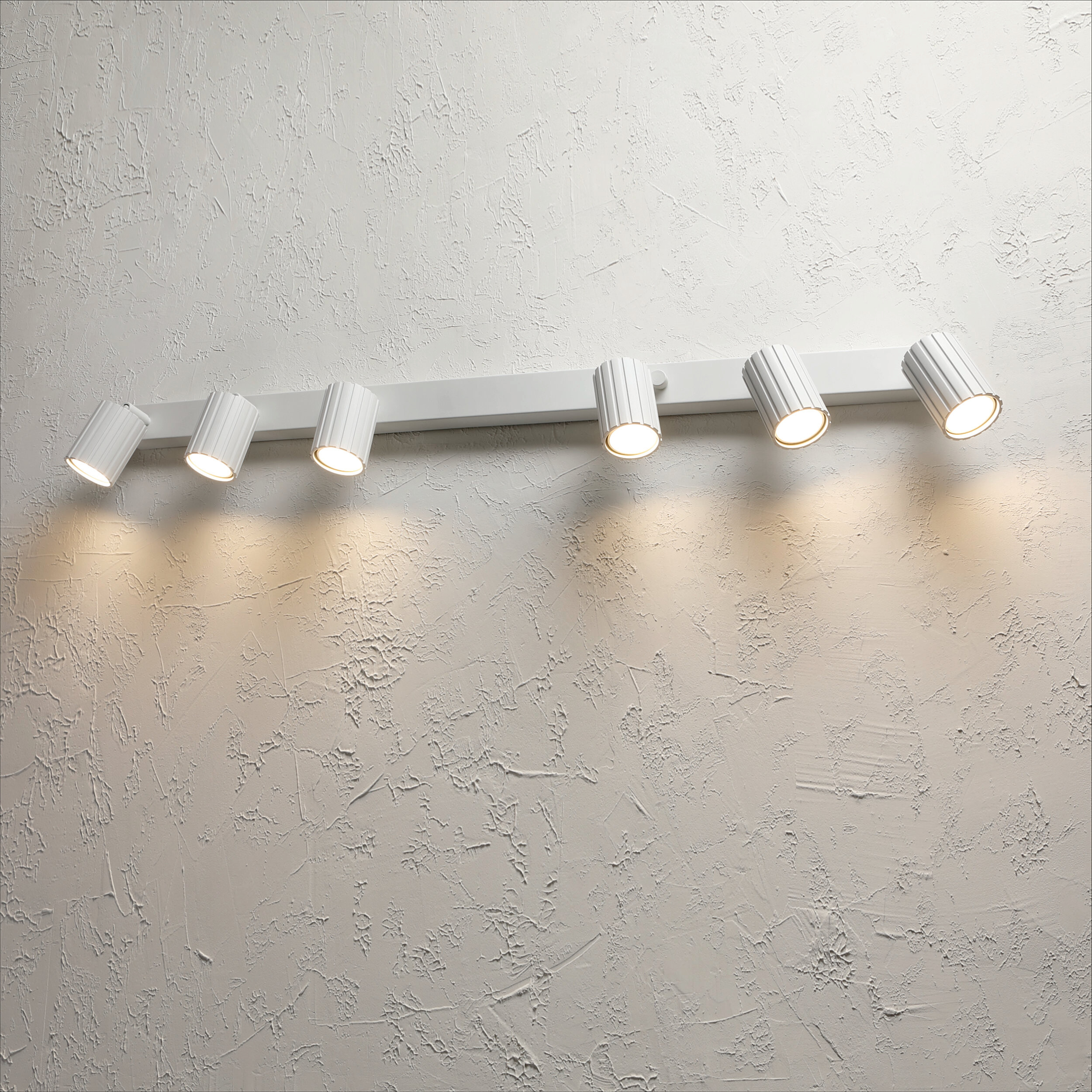 Lamkur Strahler Prisma weiß Stahl B/H/L: ca. 6,5x16,5x117 cm 6 Brennstellen