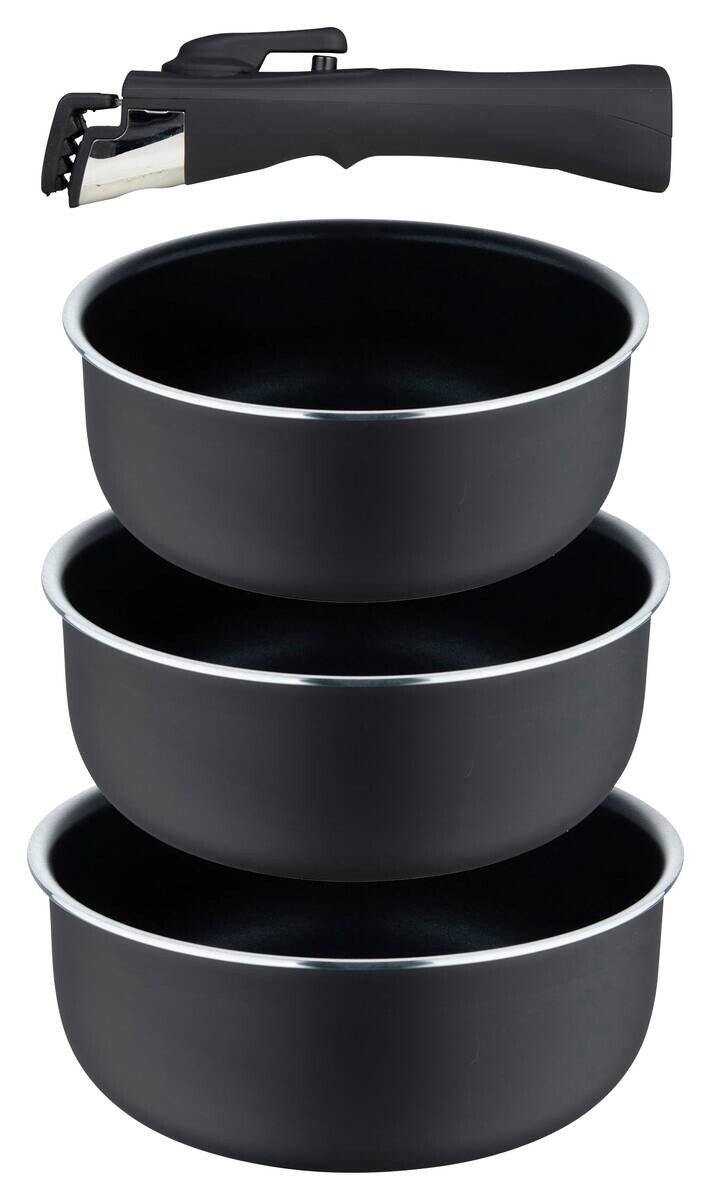 BERGNER Topfset CLICK & COOK schwarz Aluminium 4 tlg.