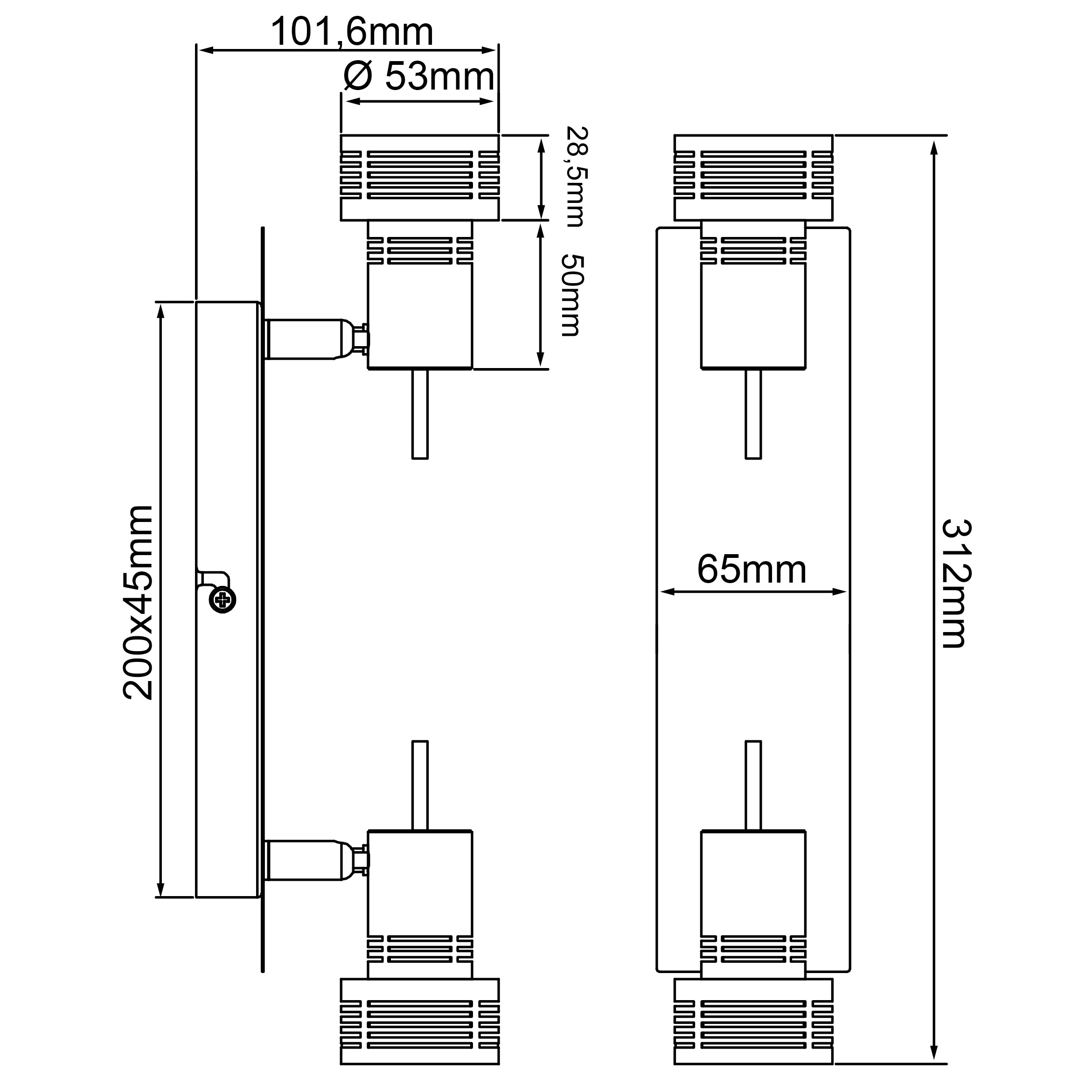 Brilliant Spotbalken Kassandra G34729/77 nickel Chrom Metall B/H/T: ca. 30,5x15x6,5 cm 2 Brennstellen
