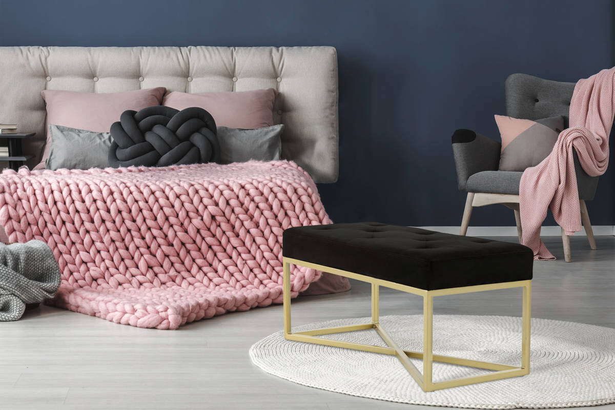 Sitzbank Cameron 100 schwarz B/H/T: ca. 90x40x40 cm