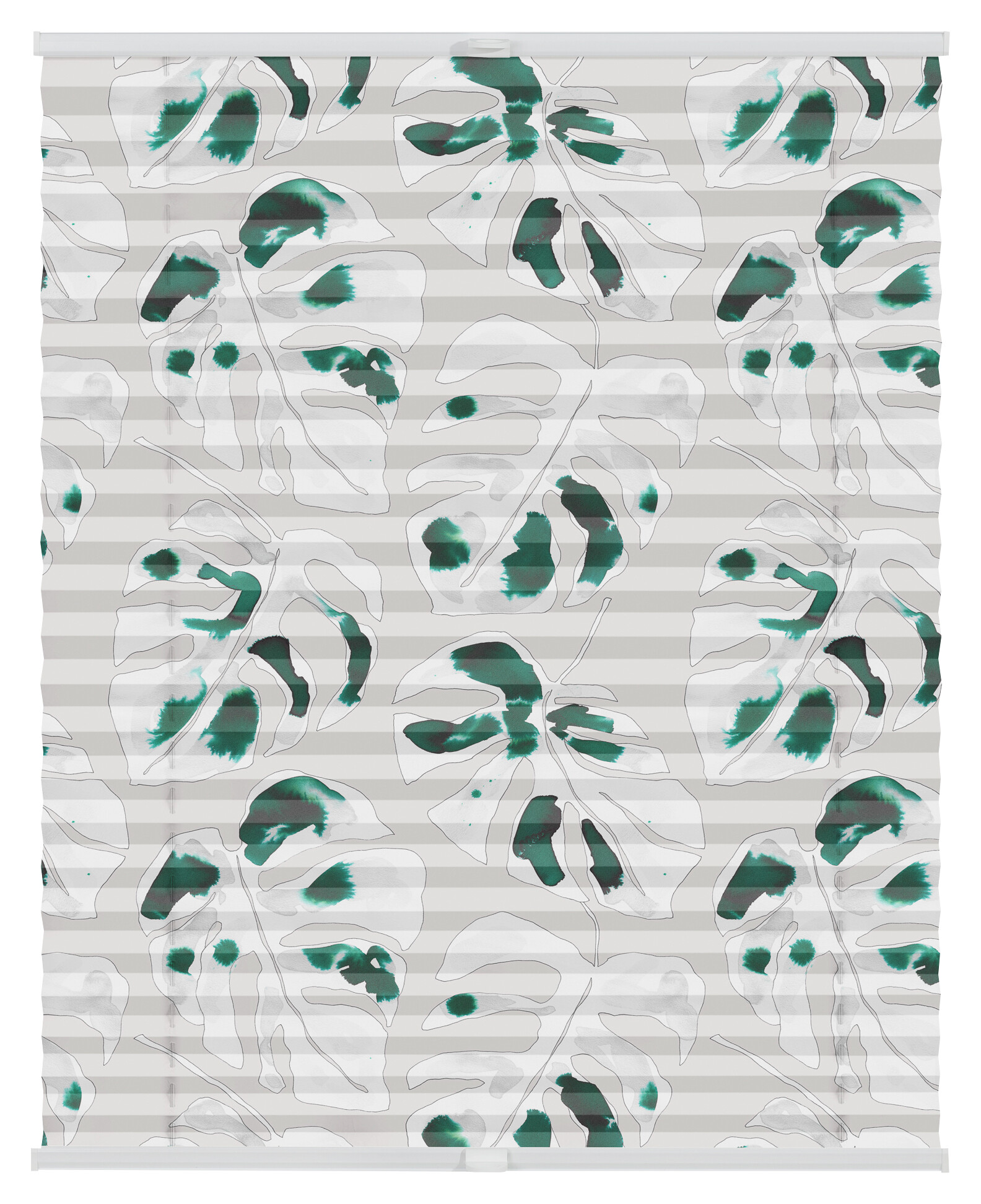 LICHTBLICK Spannplissee Monstera grün B/L: ca. 60x130 cm