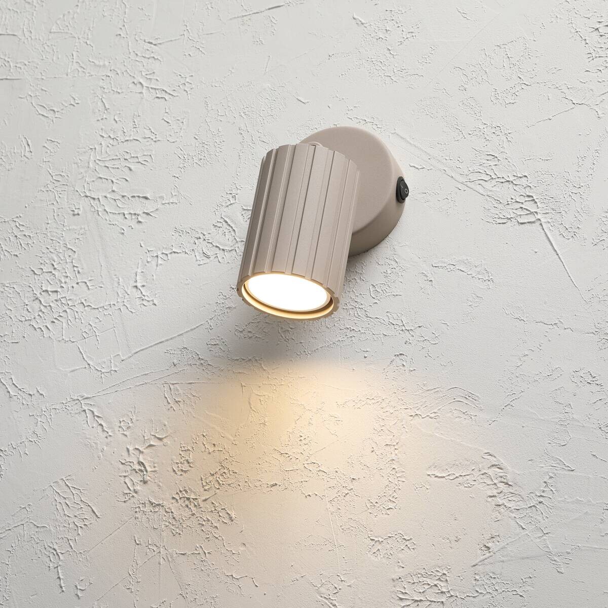 Lamkur Wandleuchte Prisma beige Stahl B/H/L: ca. 8x16x8 cm GU10 1 Brennstellen