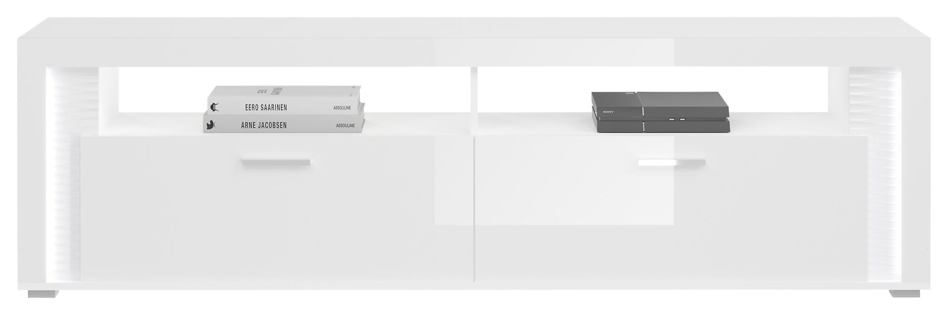 TV-Lowboard Skylight weiß weiß Hochglanz B/H/T: ca. 201x58x46 cm