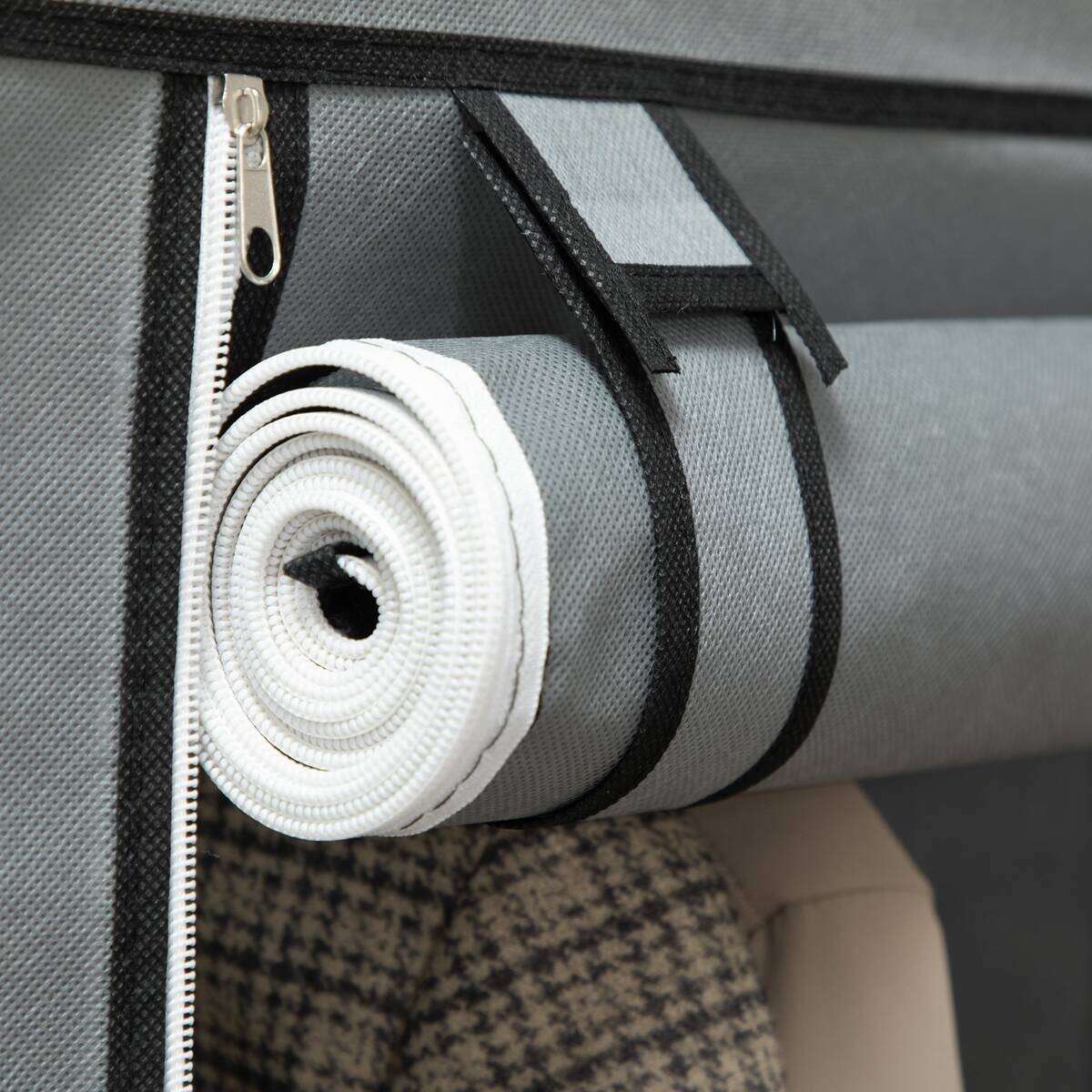 HOMCOM Kleiderschrank hellgrau Edelstahl B/H/L: ca. 43x125x162,5 cm