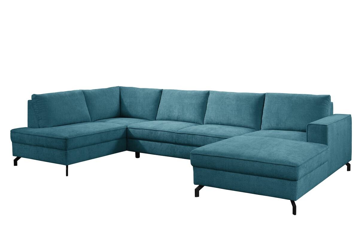 Wohnlandschaft Santorin petrol Microfaser B/H/T: ca. 349x88x197 cm