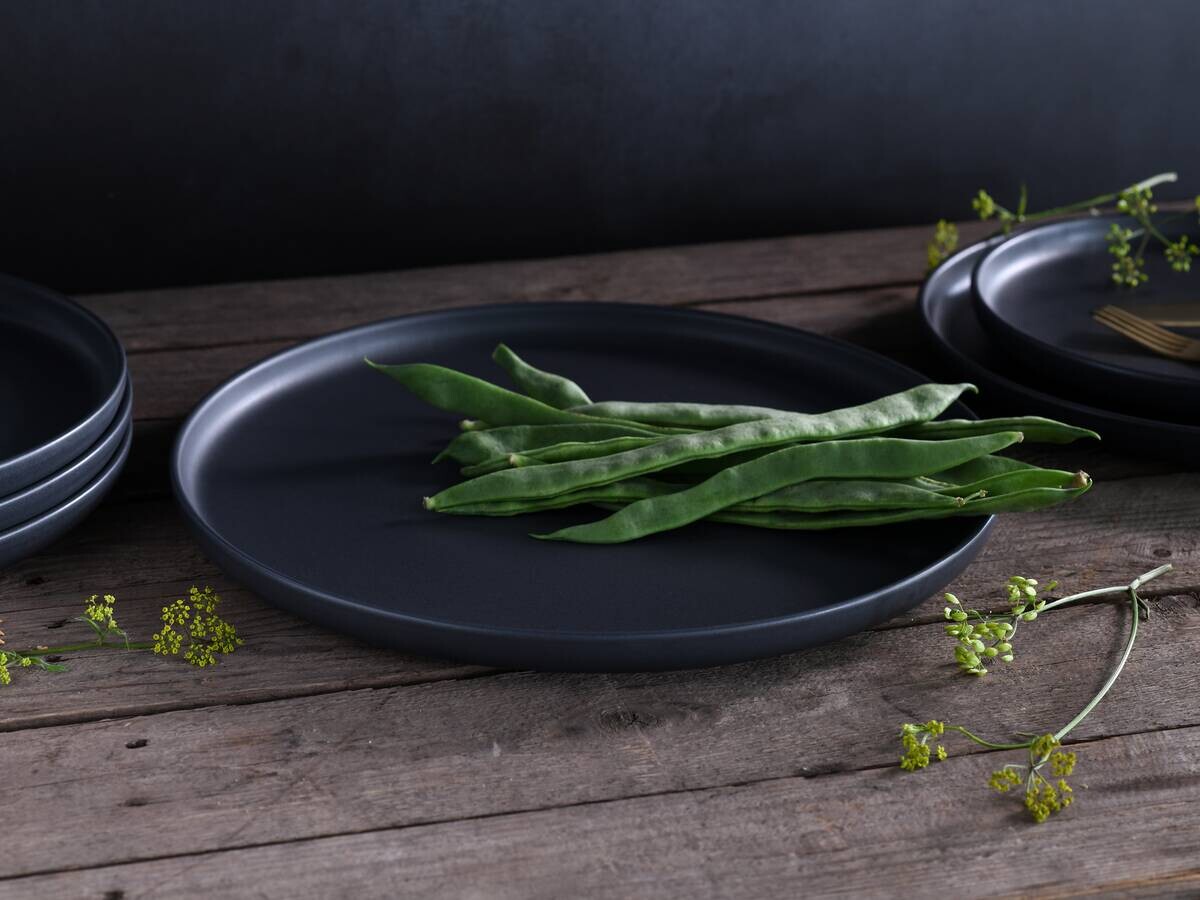 CreaTable Tafelservice Uno Black schwarz Steinzeug 8 tlg.