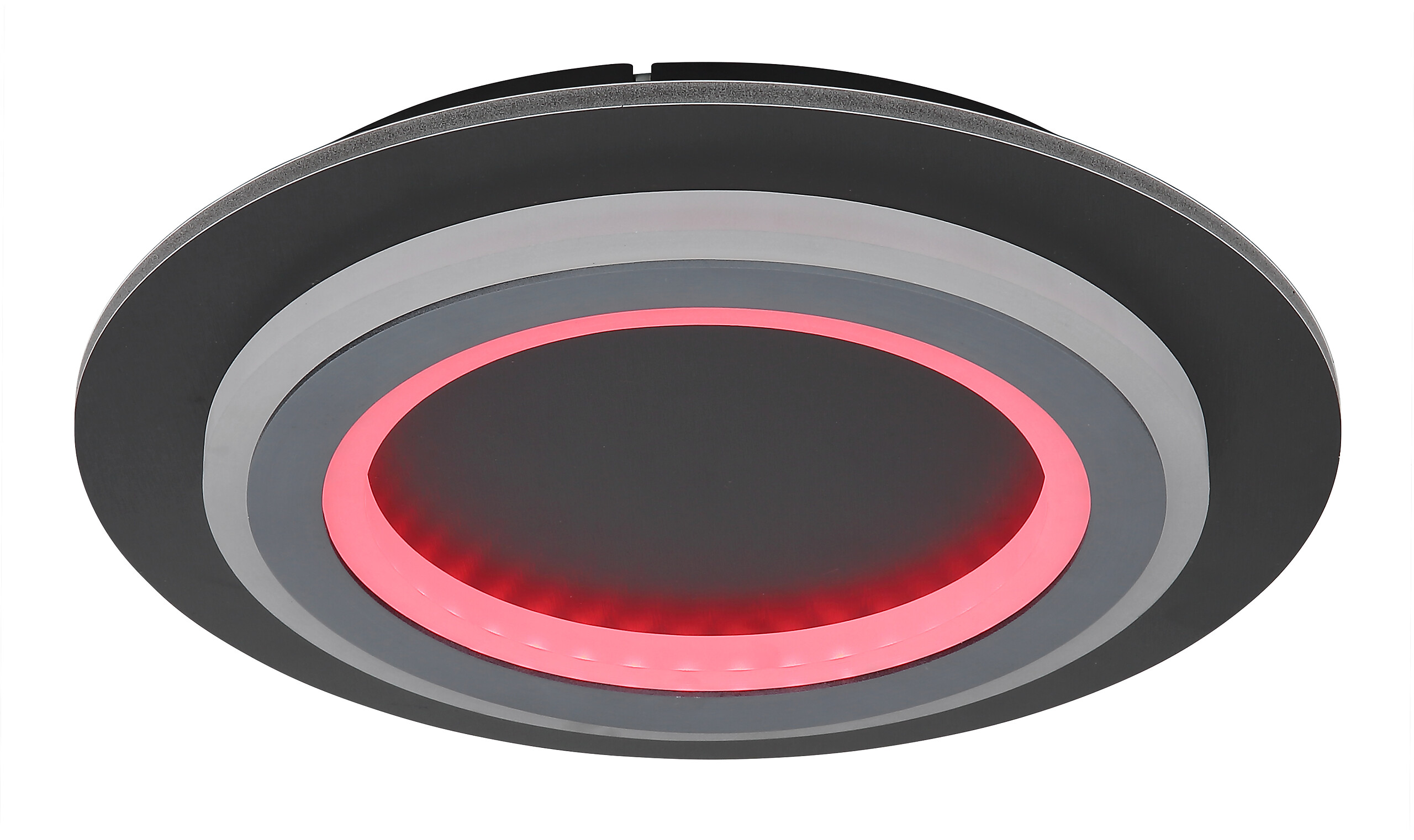 GLOBO LED-Deckenleuchte mattschwarz Opal grau Metall Kunststoff Acryl H/D: ca. 5,5x34 cm 1 Brennstellen