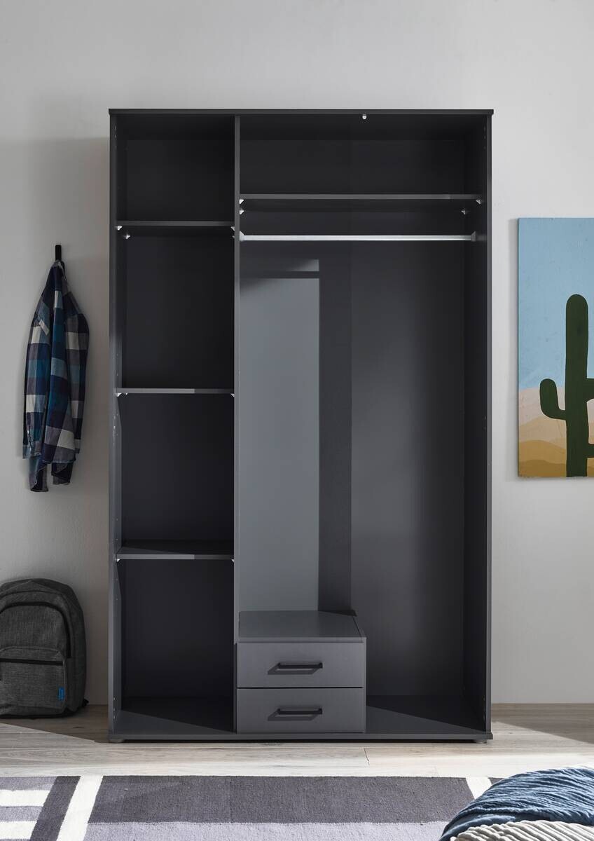 Kleiderschrank Laurie Graphit B/H/T: ca. 120x196x54 cm