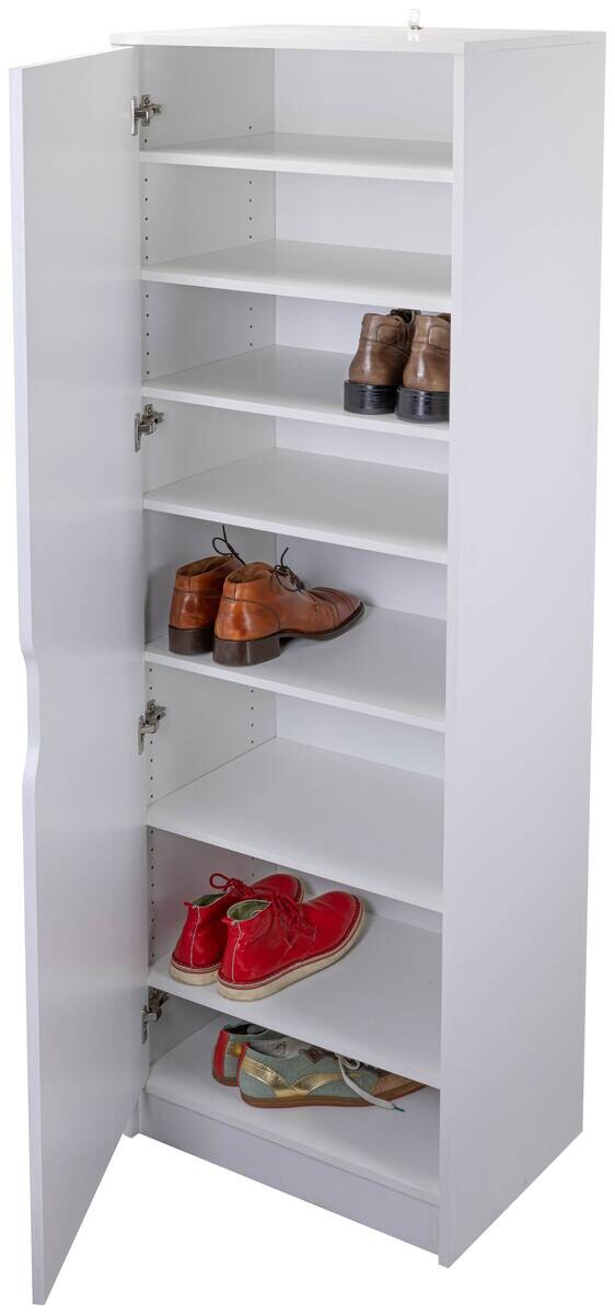Schuhschrank Westphalen 1D weiß beschichtet Nachbildung B/H/L: ca. 40x189,5x58 cm