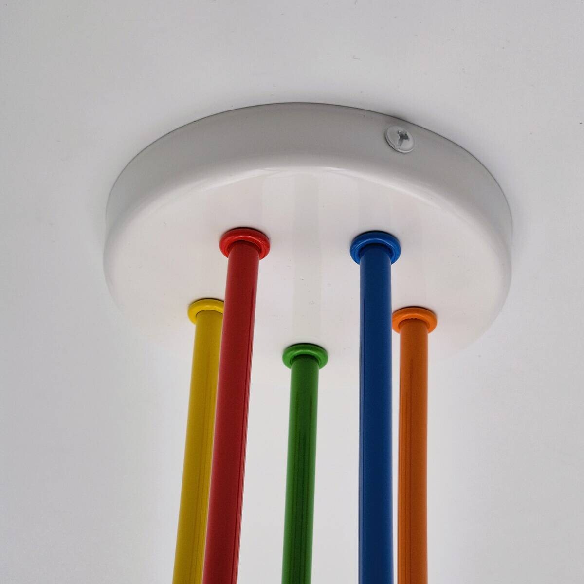 Lamkur Hängeleuchte Domino mehrfarbig Stahl B/H/L: ca. 59x40x59 cm E27 5 Brennstellen