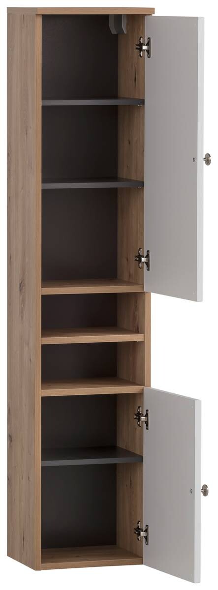 Hochschrank Jesper Eiche Artisan Nachbildung weiß matt B/H/T: ca. 30,3x138,3x25,4 cm