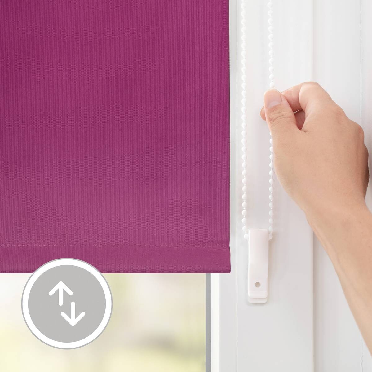 LICHTBLICK Thermo Klebe-/Klemmrollo Verdunklungsqualität fuchsia B/L: ca. 65x150 cm