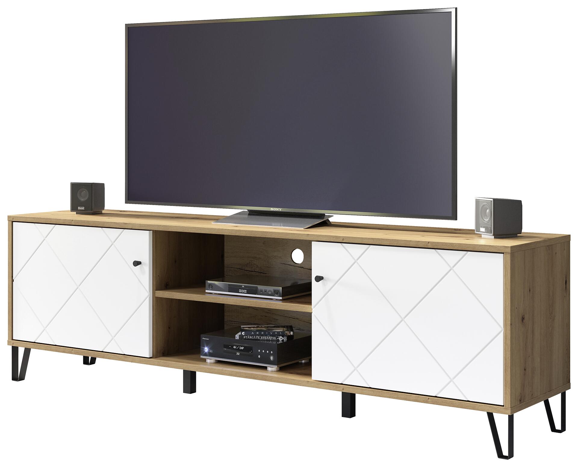 TV-Lowboard Touch Eiche Artisan Nachbildung weiß matt B/H/T: ca. 183x55x40 cm TV-Lowboard Touch Eiche Artisan Nachbildung weiß matt B/H/T: ca. 183x55x40 cm