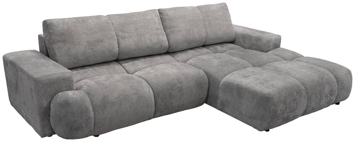 Ecksofa mit Bettfunktion grau Microfaser B/H/T: ca. 288x69x187 cm