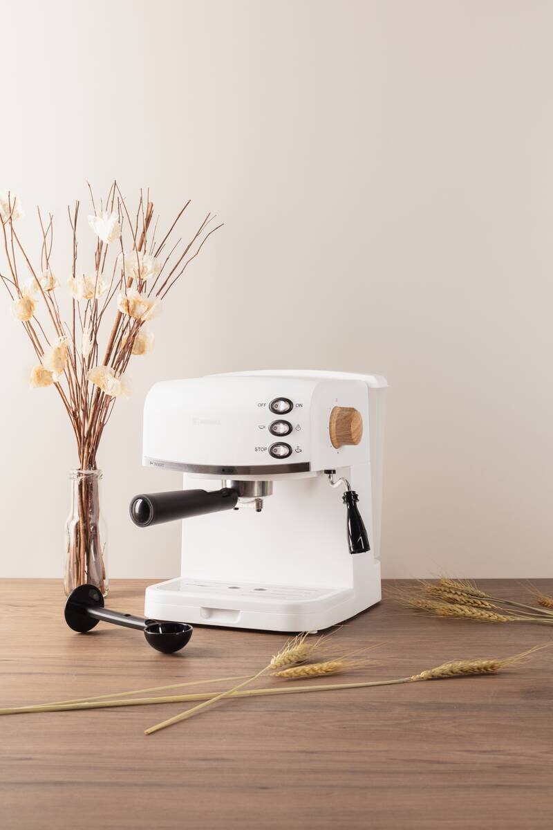 BERGNER Espressomaschine weiß Aluminium B/H/L: ca. 29,5x31x33,5 cm