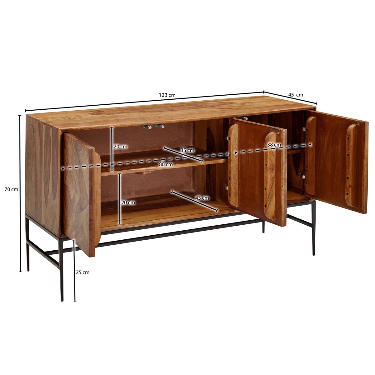 Sideboard rosenholz Nachbildung B/H/T: ca. 123x70x45 cm